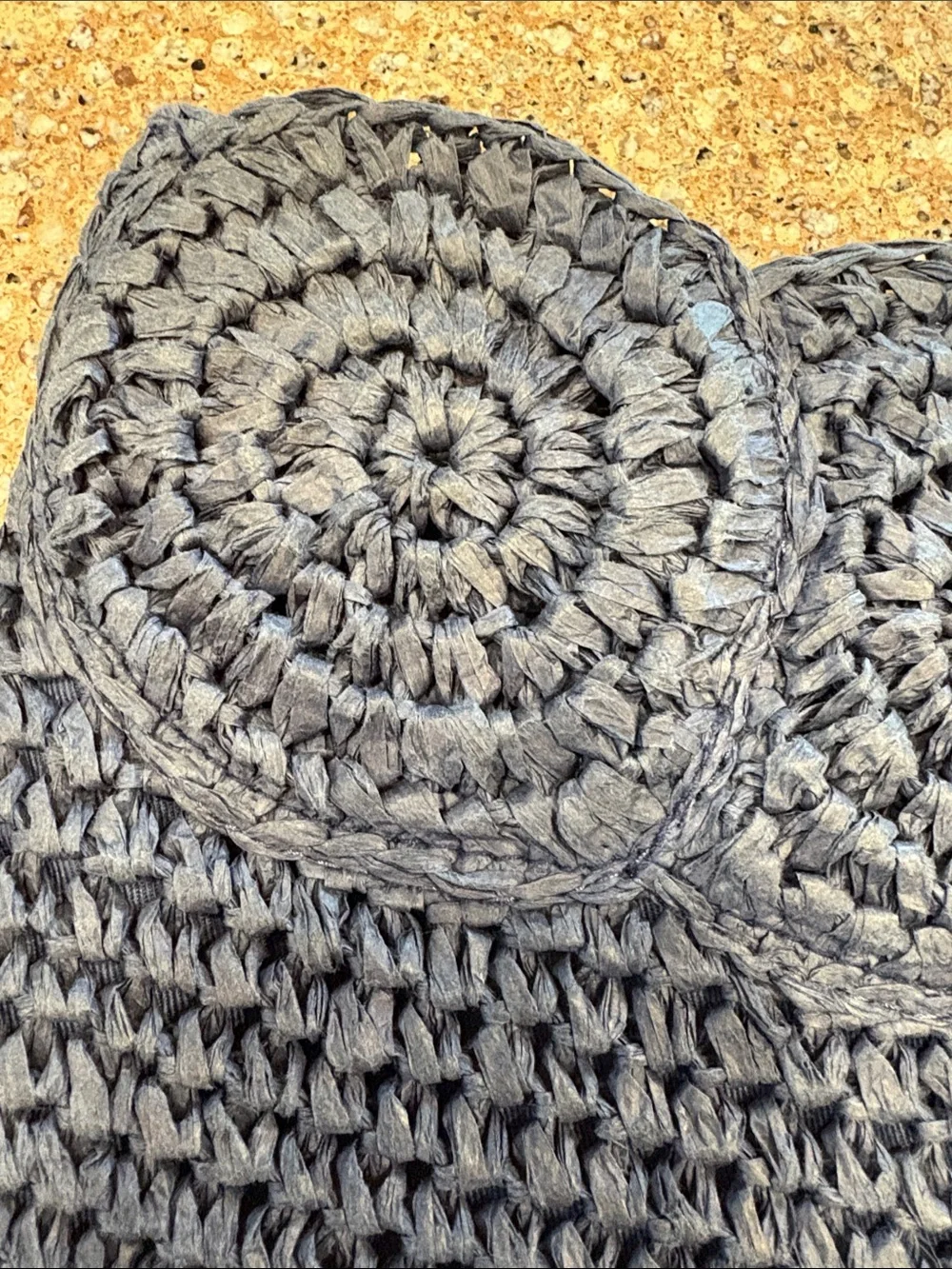 Talbots Hand-Crocheted Navy Blue Wristlet Clutch Bag - EUC